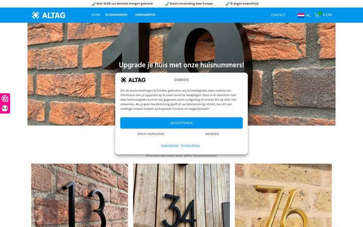 Screenshot of altag.nl