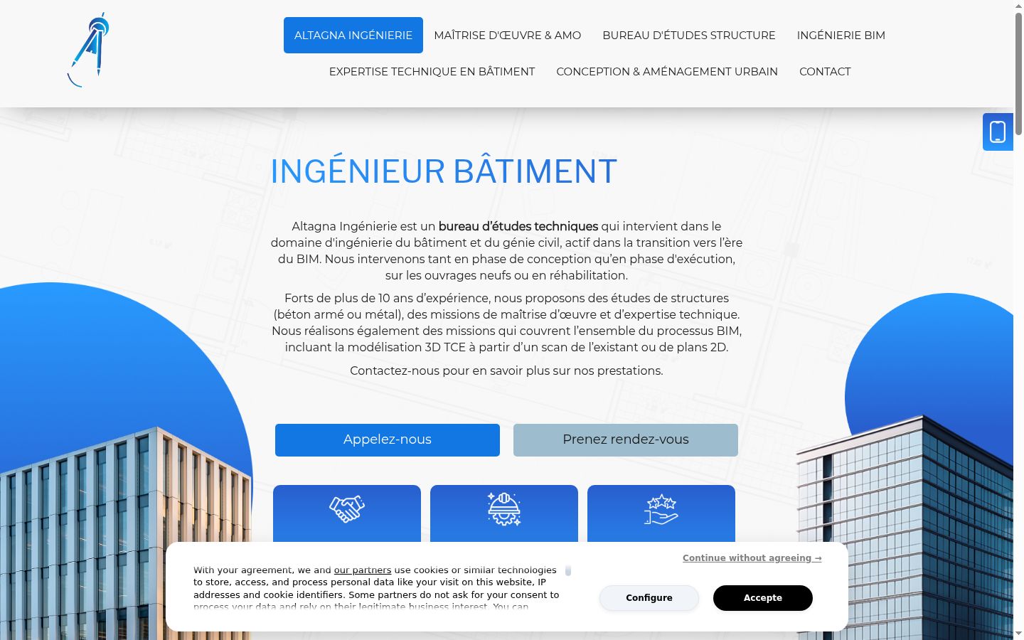 Screenshot of the consent banner shown before any interaction