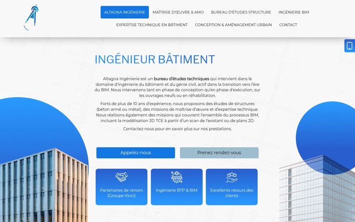 Screenshot of altagna-ingenierie.com
