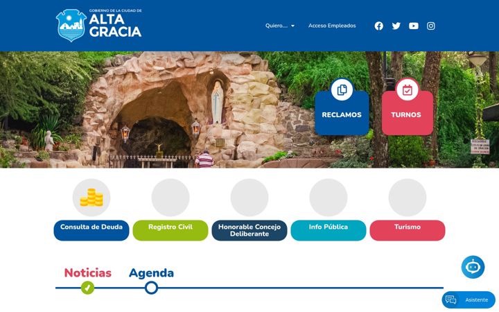 Screenshot of altagracia.gob.ar