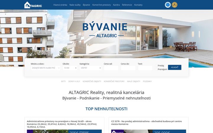 Screenshot of altagric.sk