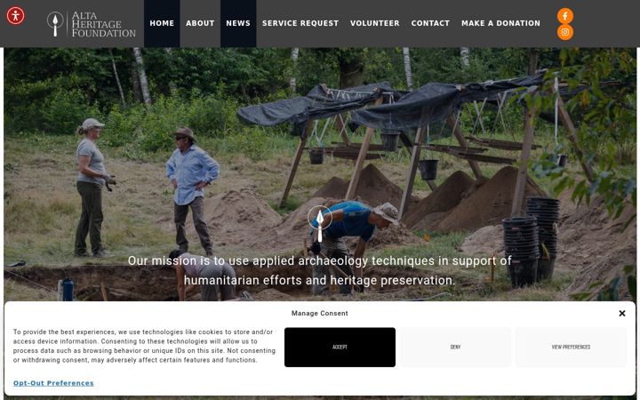 Screenshot of altaheritagefoundation.org