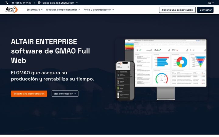 Screenshot stránky altair-enterprise.es