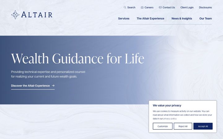 Screenshot of altairadvisers.com