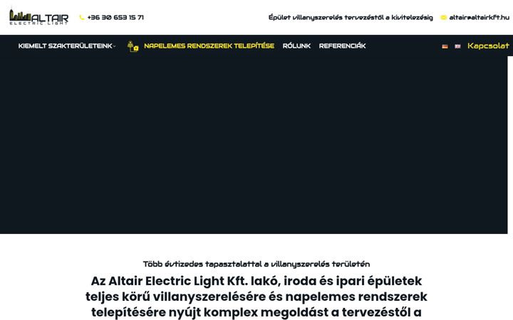 Posnetek zaslona altairkft.hu