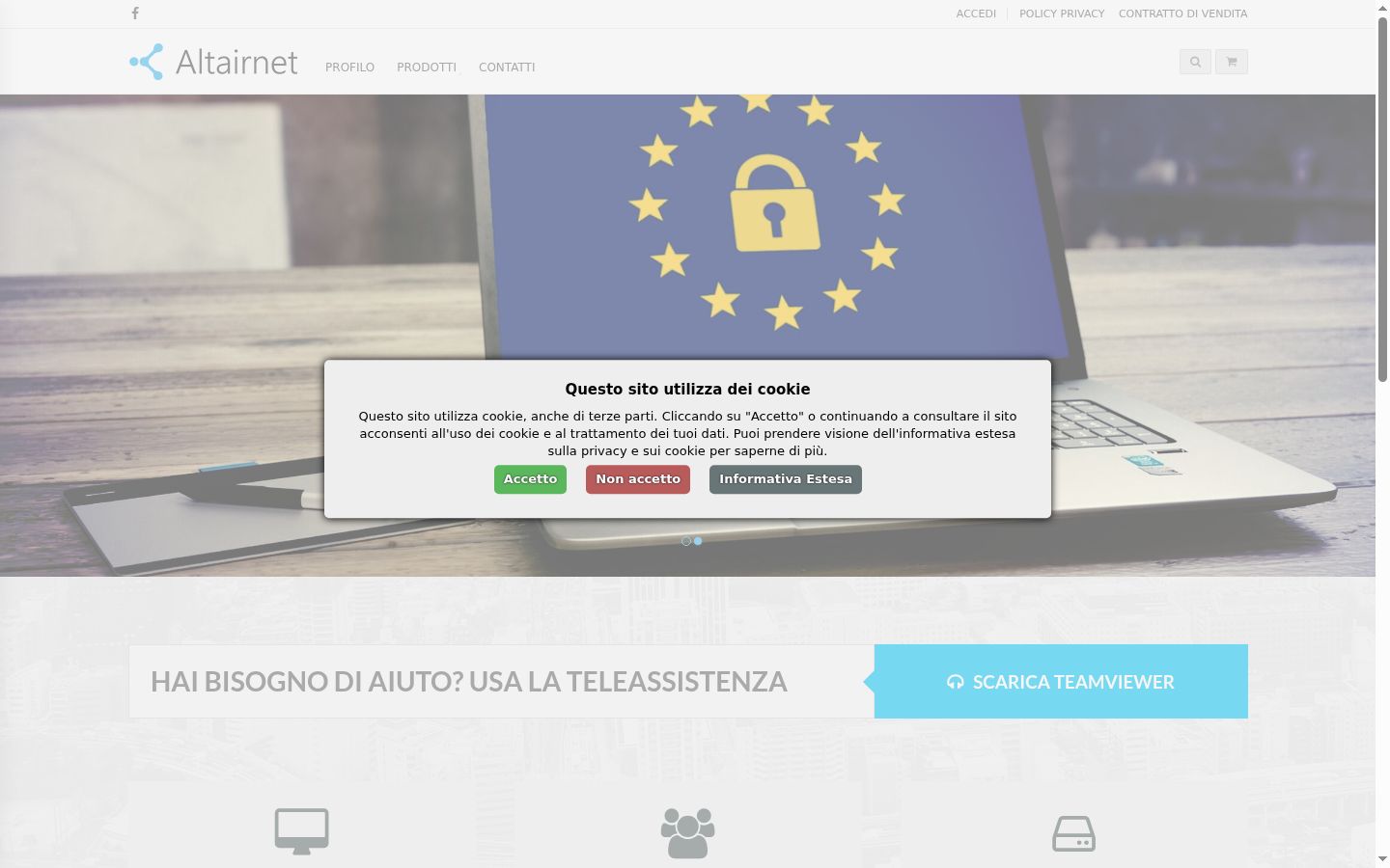 Screenshot of the consent banner shown before any interaction
