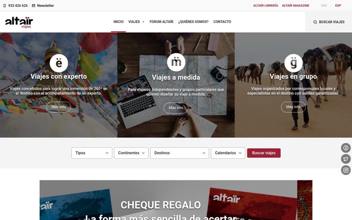 Screenshot of altairviatges.com