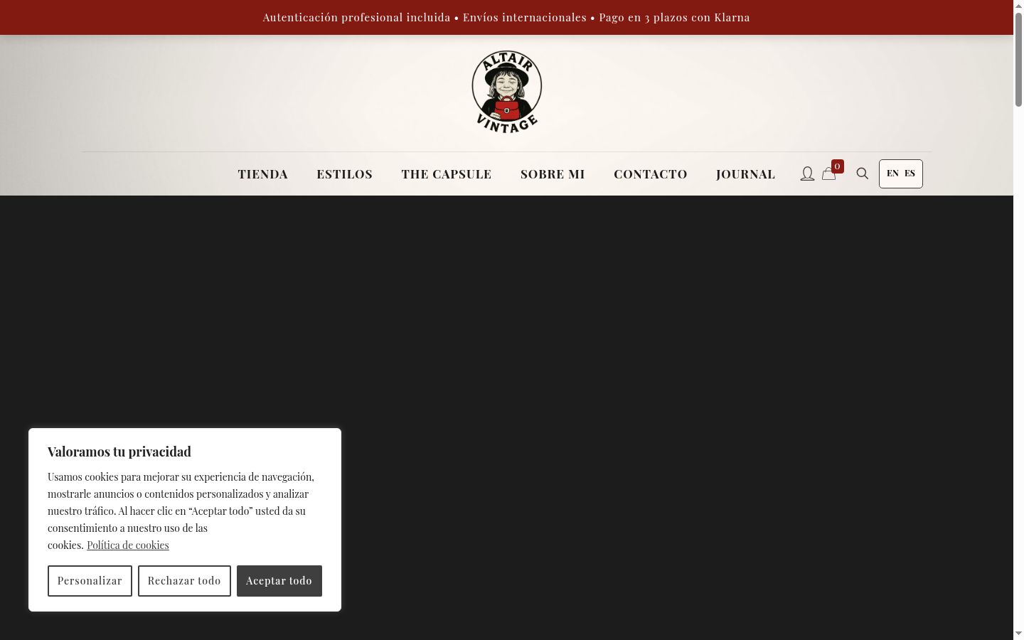 Screenshot of the consent banner shown before any interaction