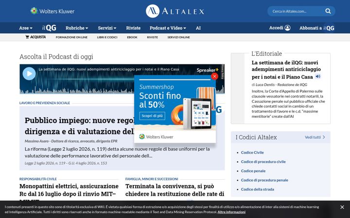 Captura de ecrã de altalex.com