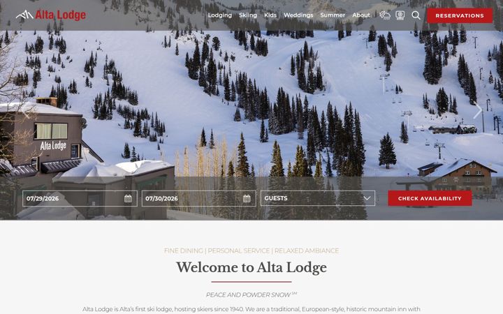 Képernyőkép: altalodge.com