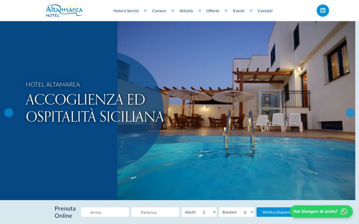Screenshot of altamareahotel.com
