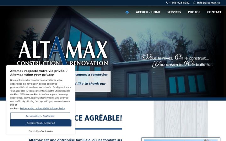 Екранна снимка на altamax.ca