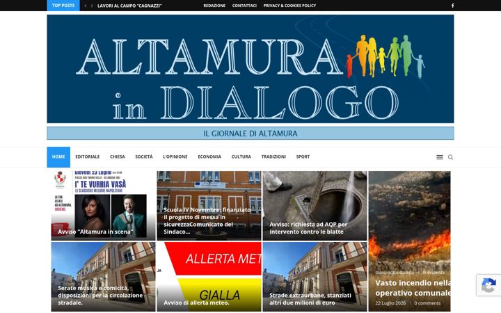 Screenshot of altamuraindialogo.it