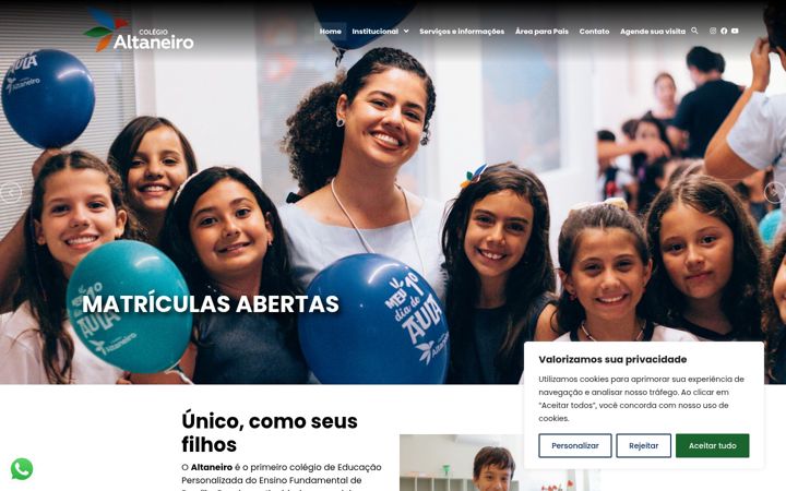Snímek obrazovky altaneiro.com.br