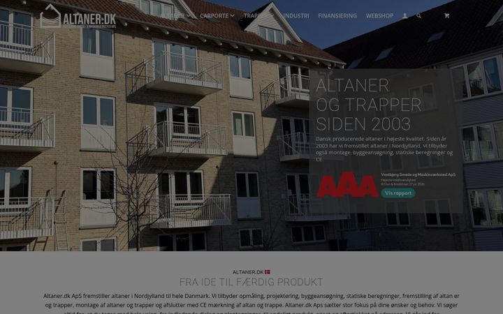 Screenshot of altaner.dk