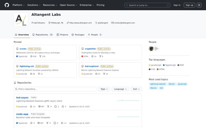 Screenshot of altangent.com