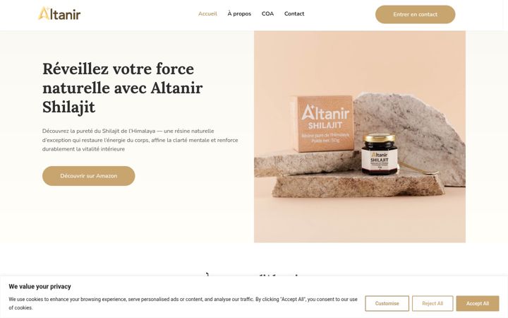 Screenshot of altanir.com