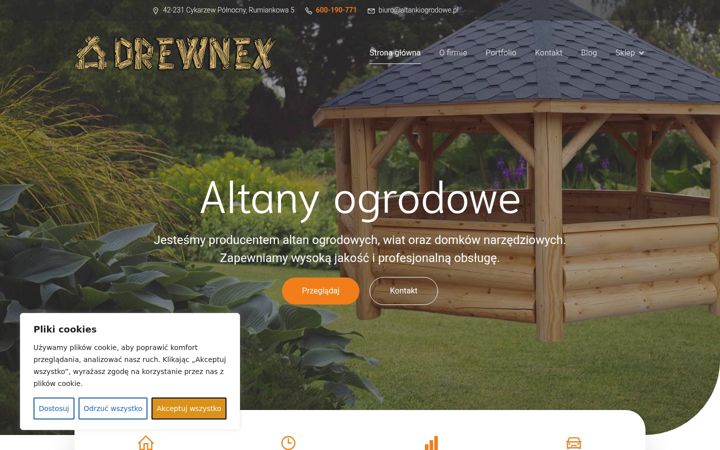Zrzut ekranu altankiogrodowe.pl