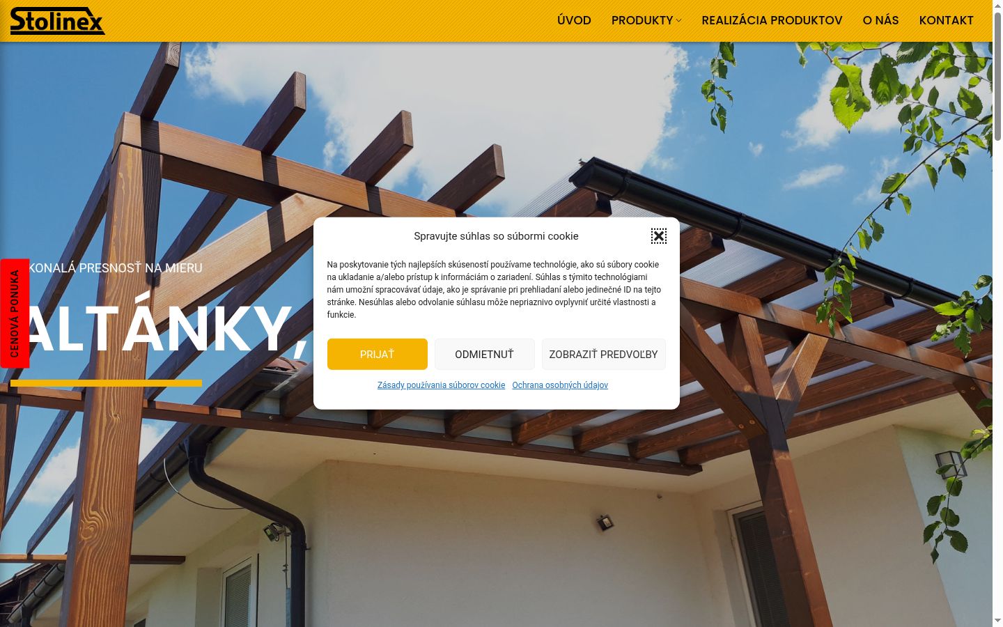 Screenshot of the consent banner shown before any interaction