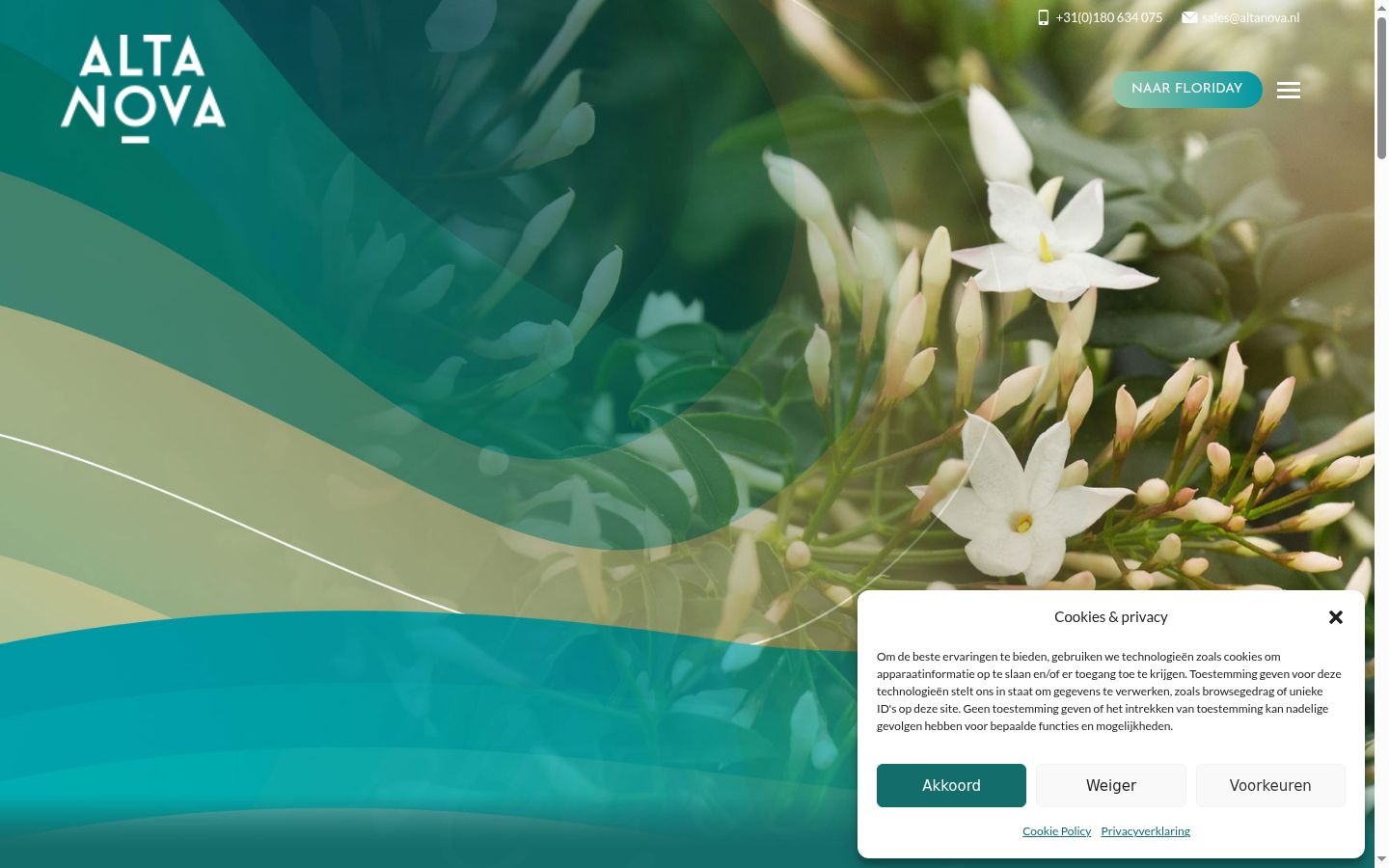 Screenshot del banner di consenso mostrato prima di qualsiasi interazione