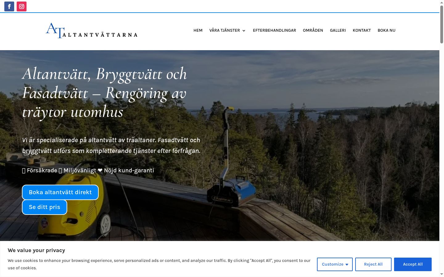 Screenshot del banner di consenso mostrato prima di qualsiasi interazione