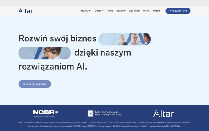 Skærmbillede af altar.com.pl