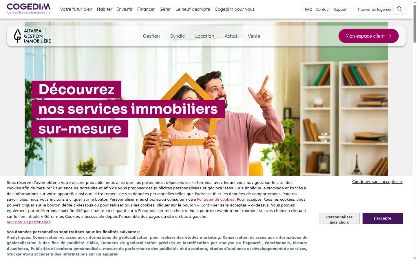 Screenshot del banner di consenso mostrato prima di qualsiasi interazione