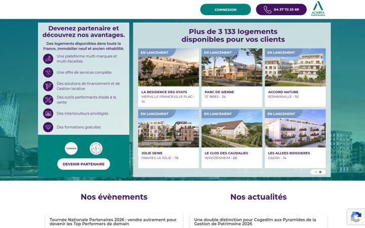 Skærmbillede af altarea-partenaires.com