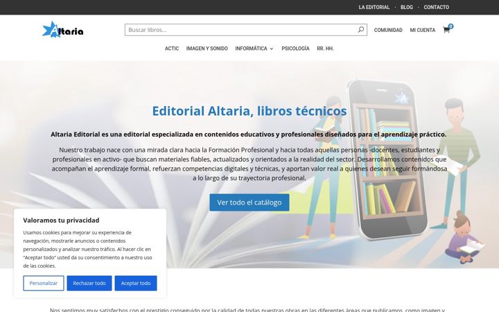 Screenshot of altariaeditorial.com