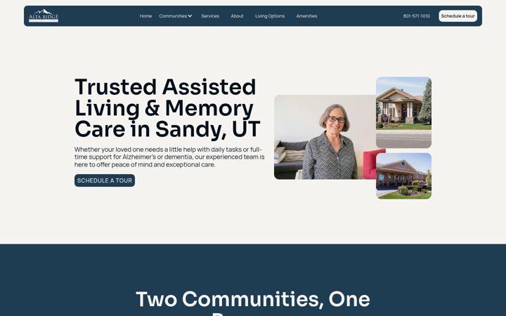 Screenshot of altaridgeseniorliving.com