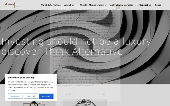 Screenshot of altariuscapital.com