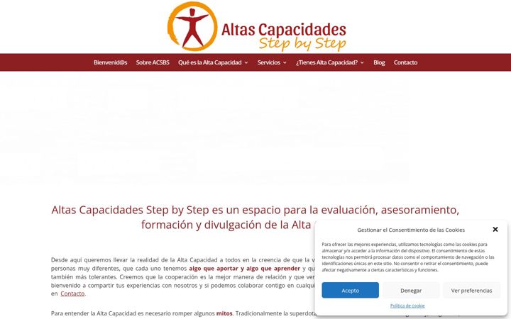 Captura de pantalla de altascapacidadesstepbystep.es