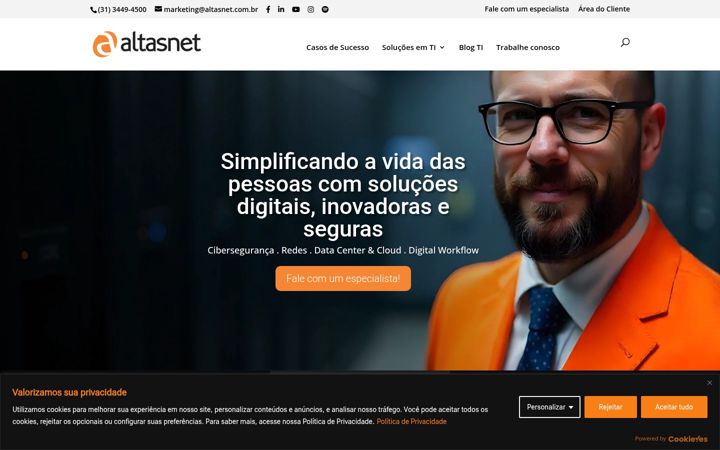 Screenshot of altasnet.com.br