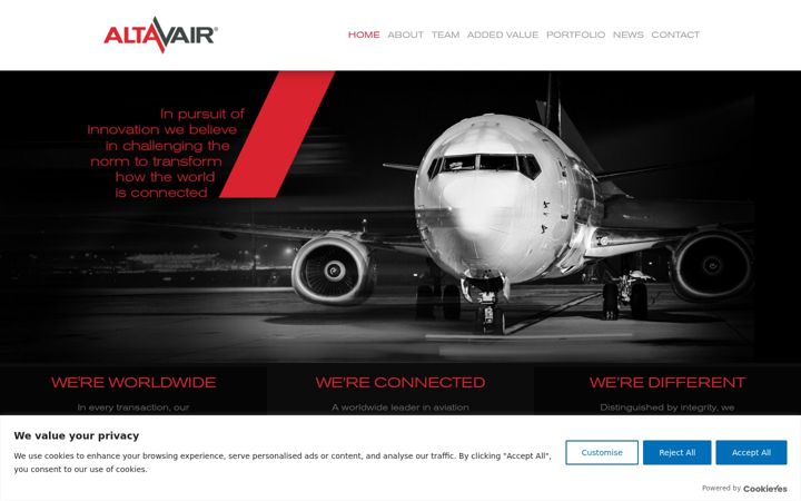 Екранна снимка на altavair.com