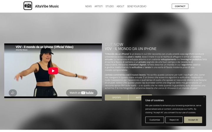 Screenshot of altavibemusic.it