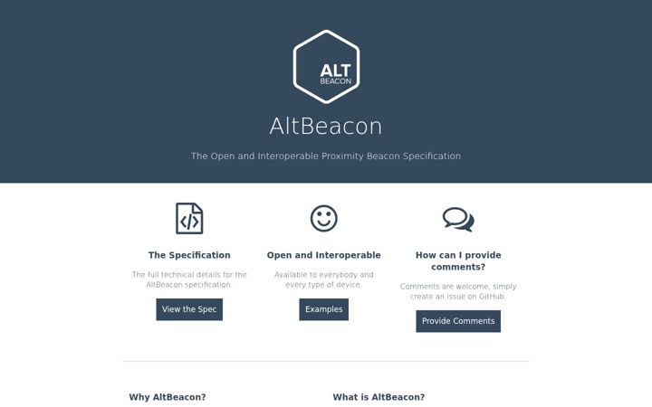 Screenshot of altbeacon.org