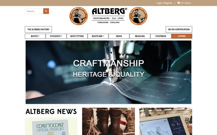 Screenshot of altberg.co.uk