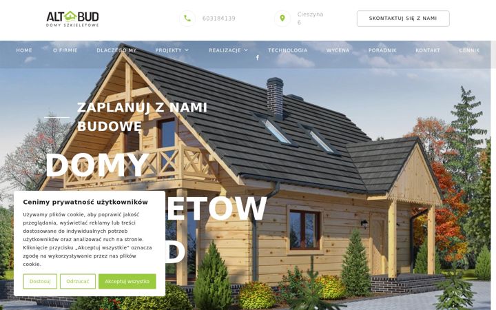 Kuvakaappaus sivustosta altbud-domy.pl