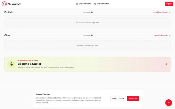 Screenshot of altcaster.com
