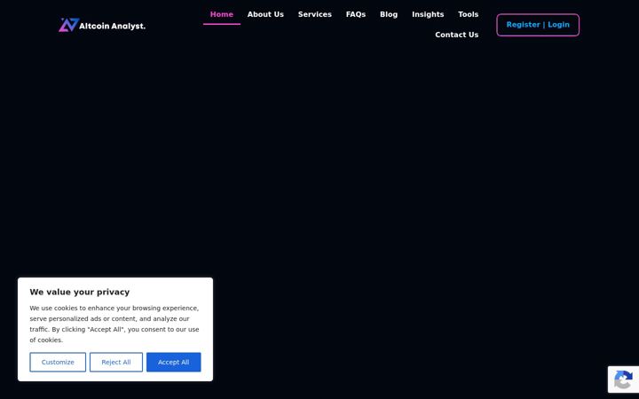 Screenshot of altcoinanalyst.com