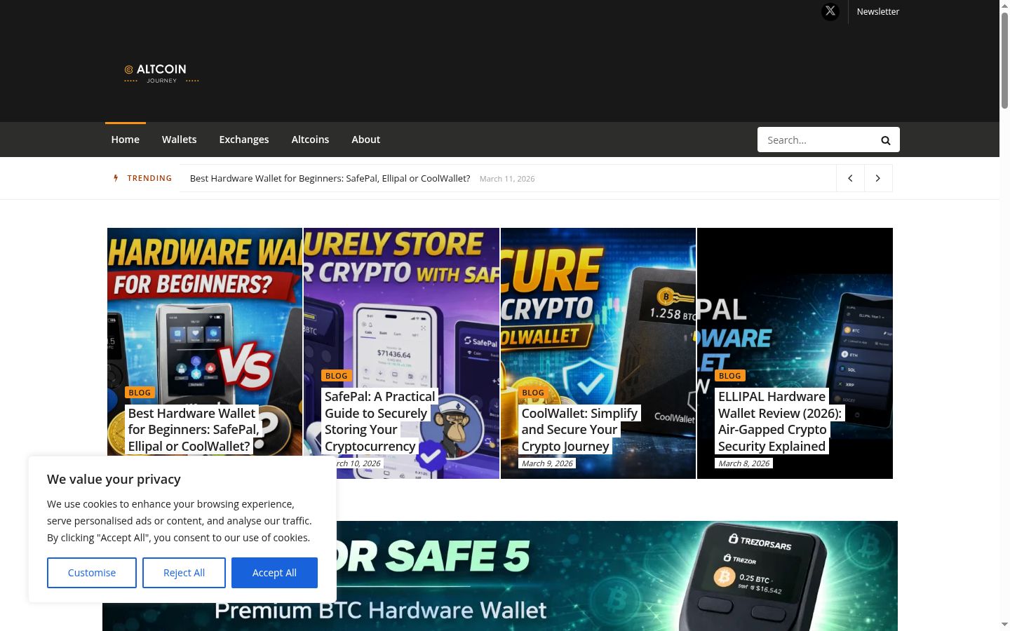 Screenshot del banner di consenso mostrato prima di qualsiasi interazione
