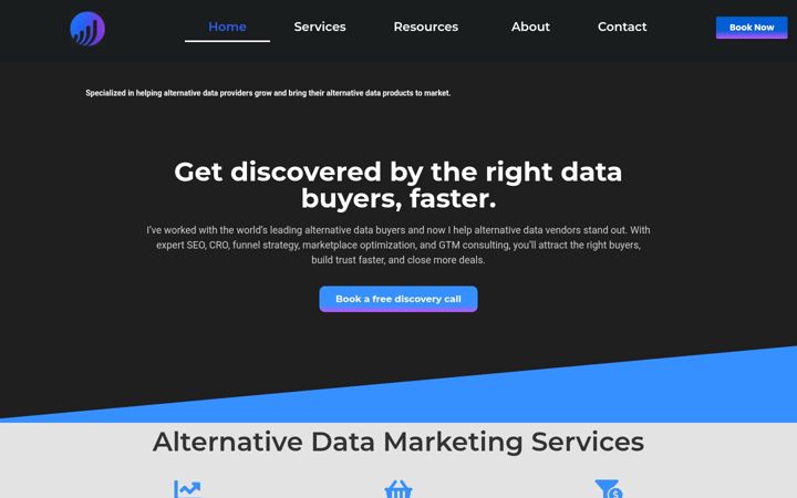 Screenshot von altdatamarketing.com
