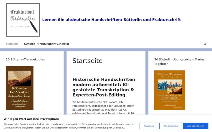 Screenshot of altdeutsche-handschriften.de