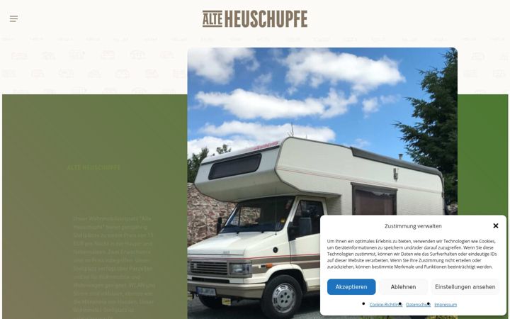 Screenshot of alte-heuschupfe.de