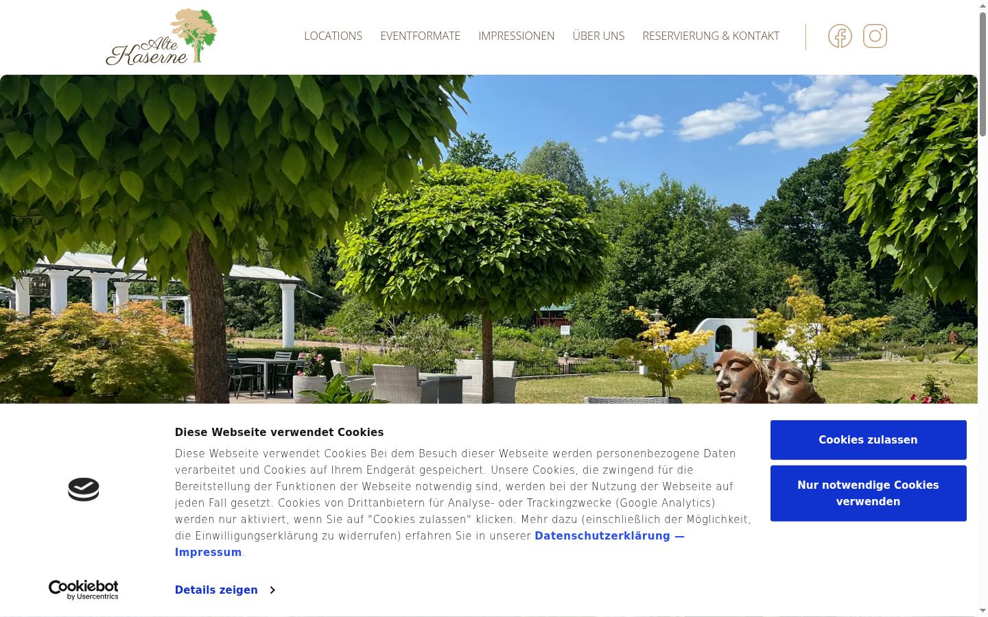 Screenshot del banner di consenso mostrato prima di qualsiasi interazione