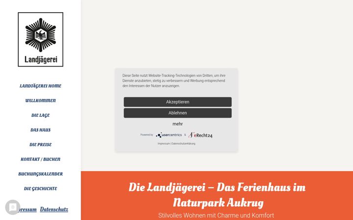 Screenshot of alte-landjaegerei-aukrug.de