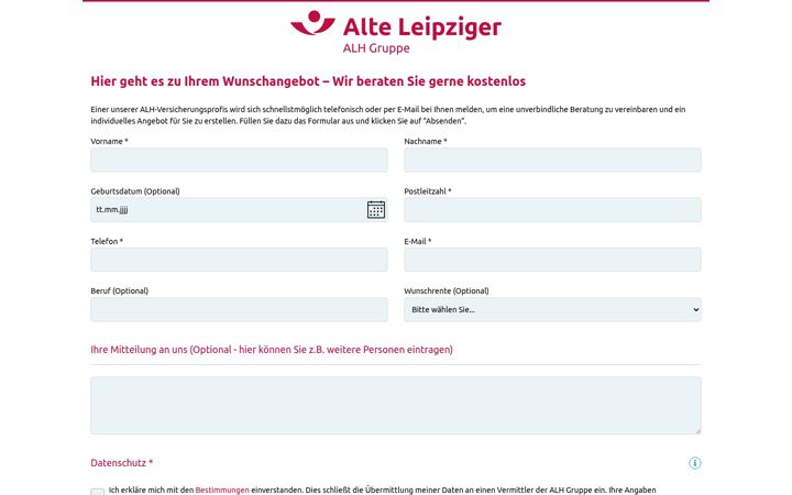Screenshot of alte-leipziger-formular.de