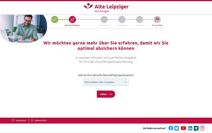 Screenshot of alte-leipziger-rechner.de