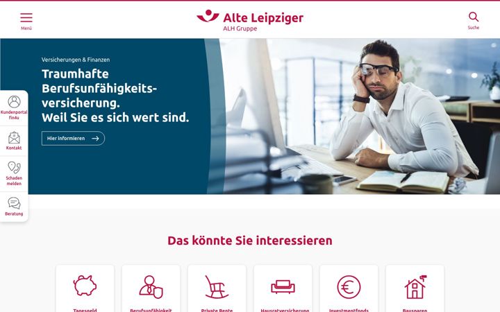 Ekrānuzņēmums no alte-leipziger.de