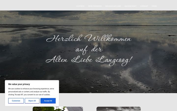 Screenshot of alte-liebe-langeoog.de